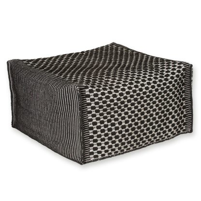 BOX OUTDOOR POUF PP 70x70x40 cm-GREY/BLACK