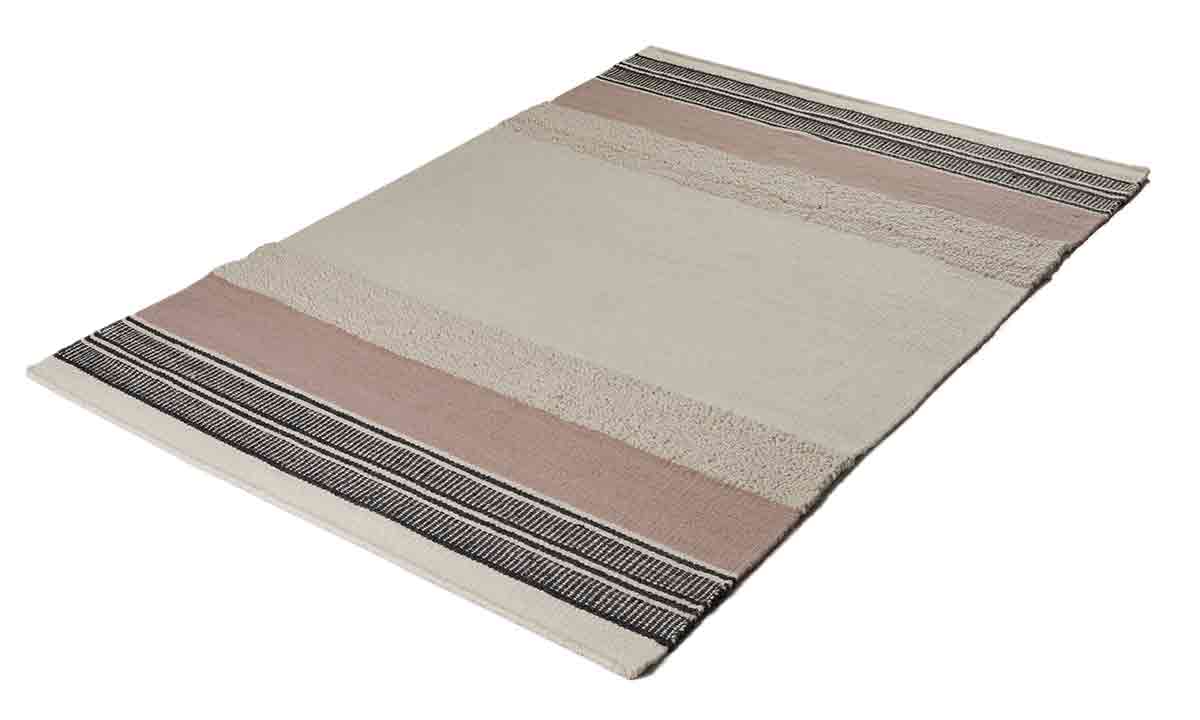 CANNIA ΧΕΙΡΟΠΟΙΗΤΟ ΜΑΛΛΙΝΟ ΚΙΛΙΜΙ WHITE/PINK CANNIA ΧΕΙΡΟΠΟΙΗΤΟ ΜΑΛΛΙΝΟ ΚΙΛΙΜΙ WHITE/PINK