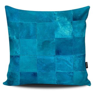 ΔΕΡΜΑΤΙΝΟ ΜΑΞΙΛΑΡΙ (κάλυμμα 1όψης) (10) 50x50 cm TURQUOISE