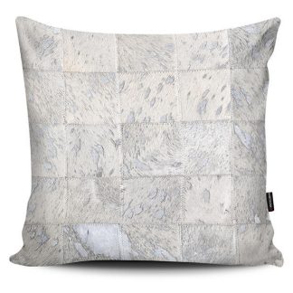 ΔΕΡΜΑΤΙΝΟ ΜΑΞΙΛΑΡΙ (κάλυμμα 1όψης) (10) 50x50 cm WHITE/SILVER