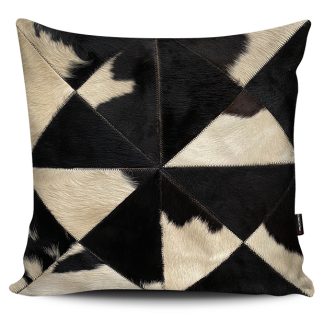 ΔΕΡΜΑΤΙΝΟ ΜΑΞΙΛΑΡΙ (κάλυμμα 1όψης) 50x50 cm NAT.BLACK-WHITE