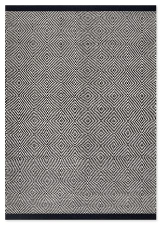 HERRINGBONE SQUARE ΜΑΛΛΙΝΟ ΚΙΛΙΜΙ BLACK/WHITE