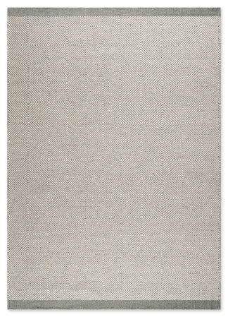 HERRINGBONE SQUARE ΜΑΛΛΙΝΟ ΚΙΛΙΜΙ GREY/WHITE