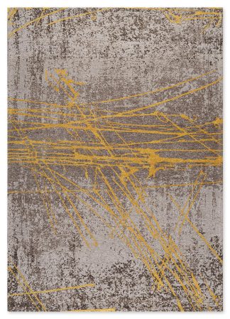 JACQUARD POLYESTER RUG 160x230 cm MOD-007 YELLOW
