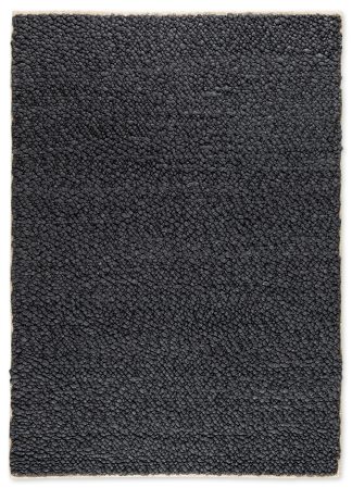 LOOPY HAND WOOVEN RUG BLACK