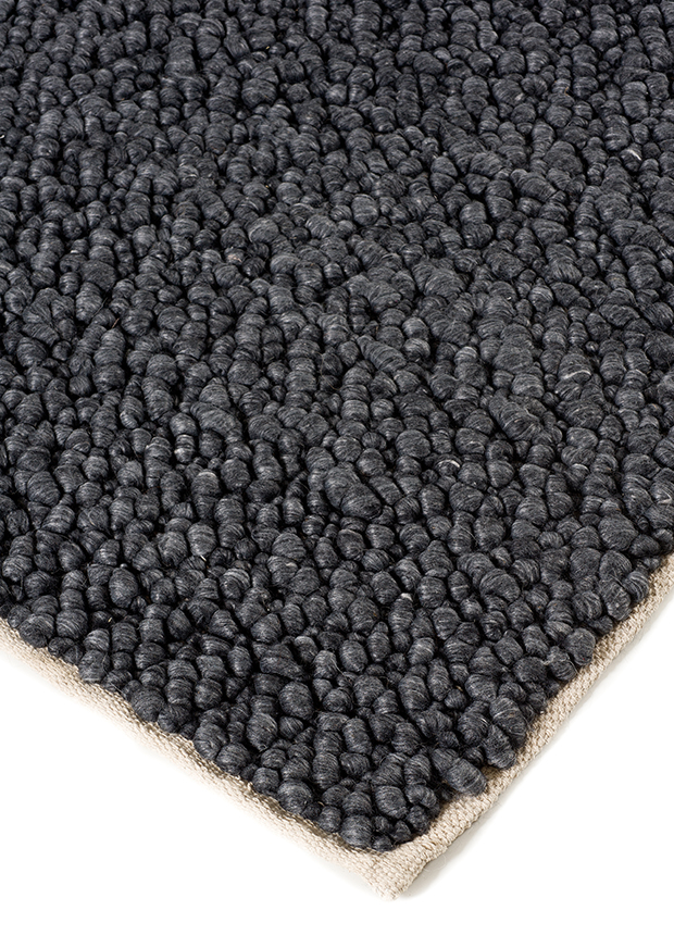 LOOPY HAND WOOVEN RUG BLACK LOOPY HAND WOOVEN RUG BLACK