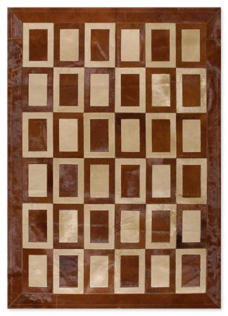 ΔΕΡΜΑΤΙΝΟ ΧΑΛΙ BLOCKS 150x200 cm BROWN/BEIGE