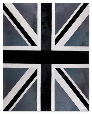 ΔΕΡΜΑΤΙΝΟ ΧΑΛΙ UNION JACK GREY/BLACK 200x250 cm