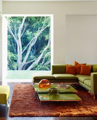 WOOL/VISCOSE SHAGGY 170x240 cm D-594 RUST