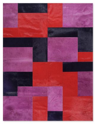 ΔΕΡΜΑΤΙΝΟ ΧΑΛΙ NOMAD 180x240 cm-MULTY PINK/FUXIA/RED